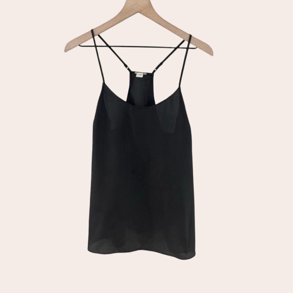 J Crew Classic Black Racerback Silky Tank Size 2